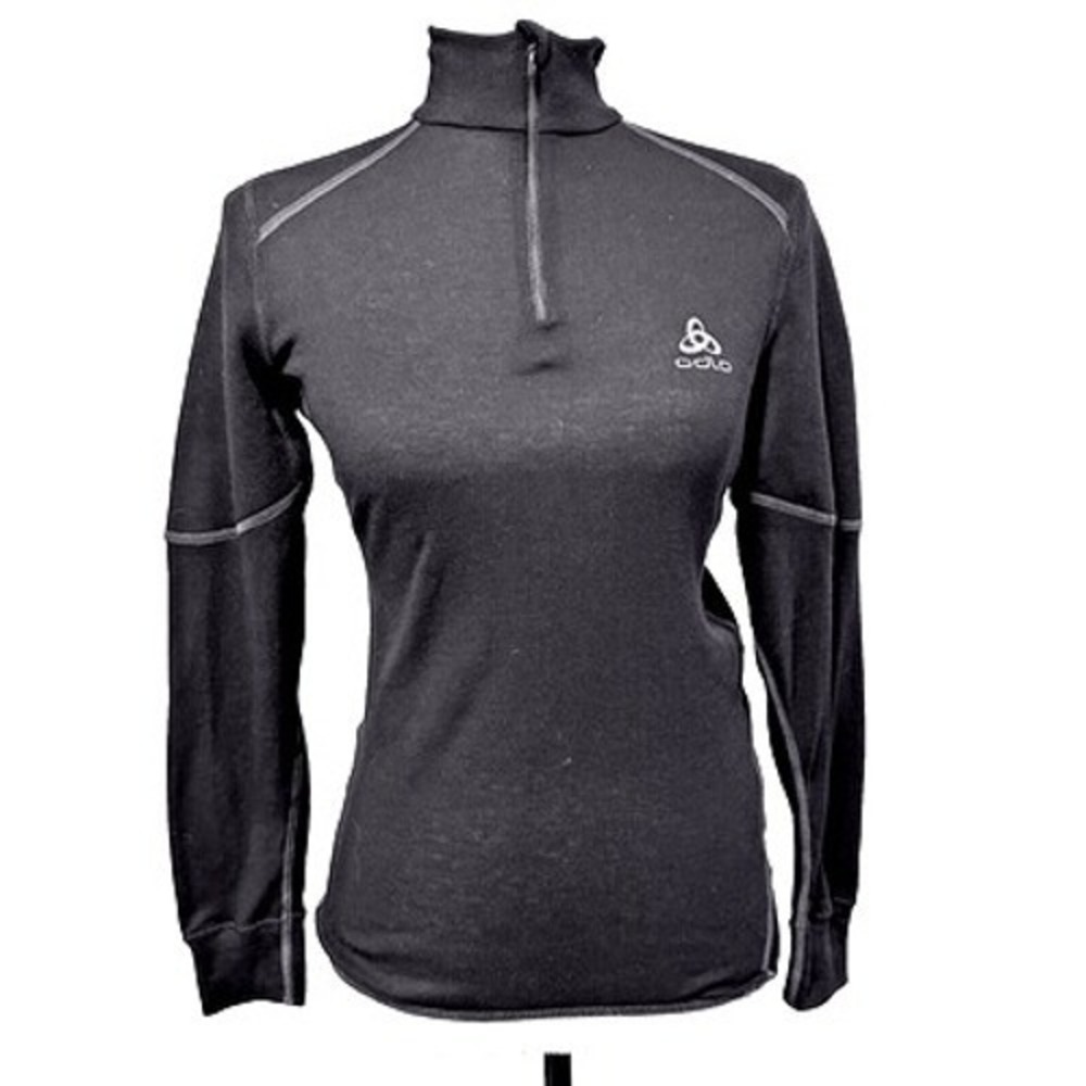 ODLO Women's Black Long‎ Sleeve 1/4 Zip Baselayer Top Size S